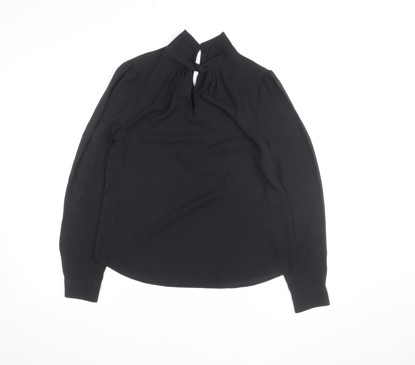 Dorothy Perkins Women Black High Neck Long Sleeve Tunic Blouse Size 8