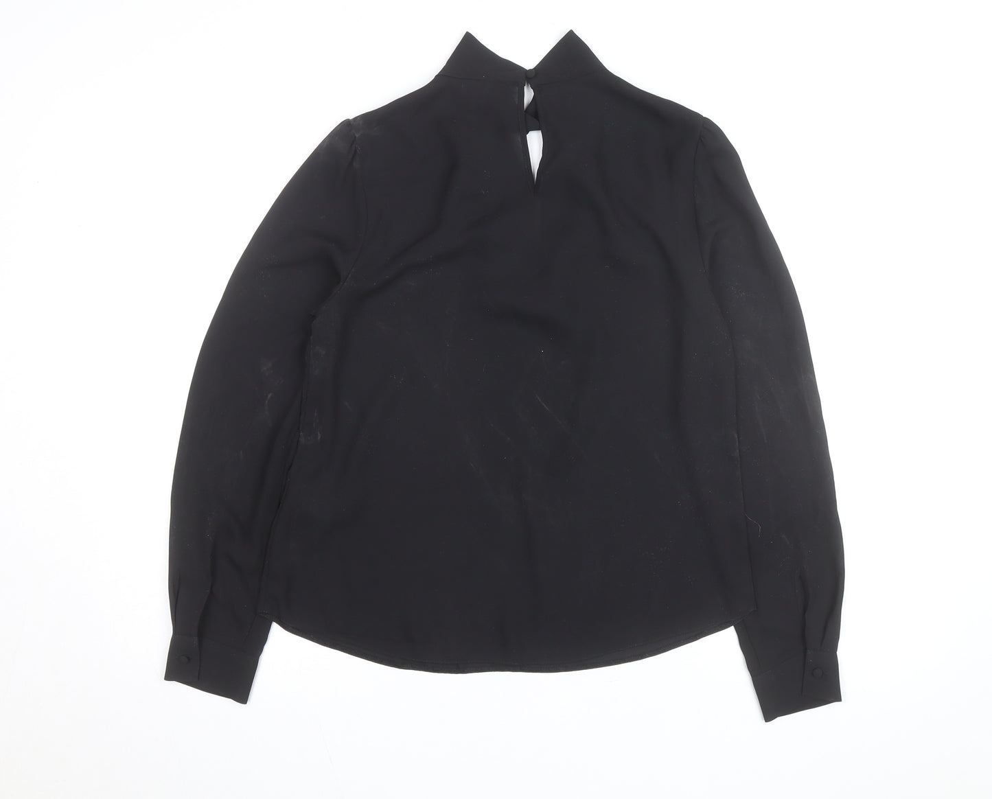 Dorothy Perkins Women Black High Neck Long Sleeve Tunic Blouse Size 8