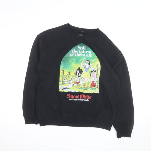 Disney Men's Black Snow White Graphic Pullover Sweatshirt M