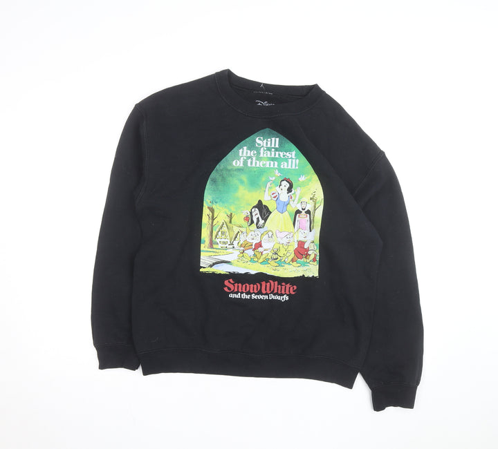 Disney Men's Black Snow White Graphic Pullover Sweatshirt M