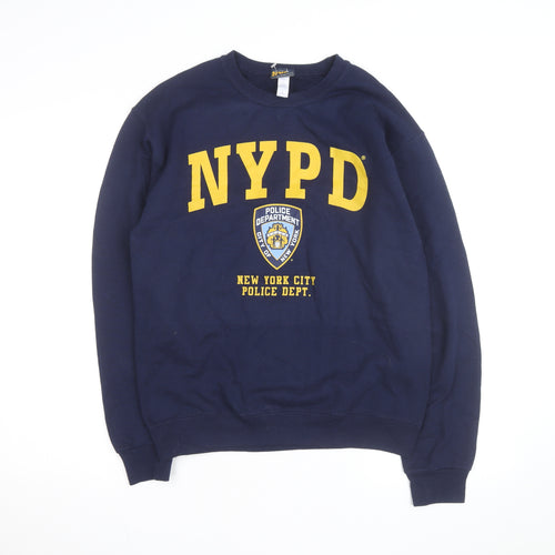 NYPD Men's Blue Crew Neck Pullover Sweatshirt Size S