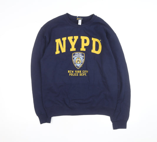 NYPD Men's Blue Crew Neck Pullover Sweatshirt Size S