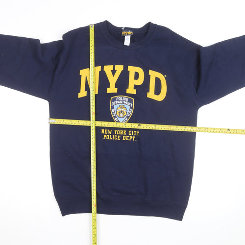 NYPD Men's Blue Crew Neck Pullover Sweatshirt Size S
