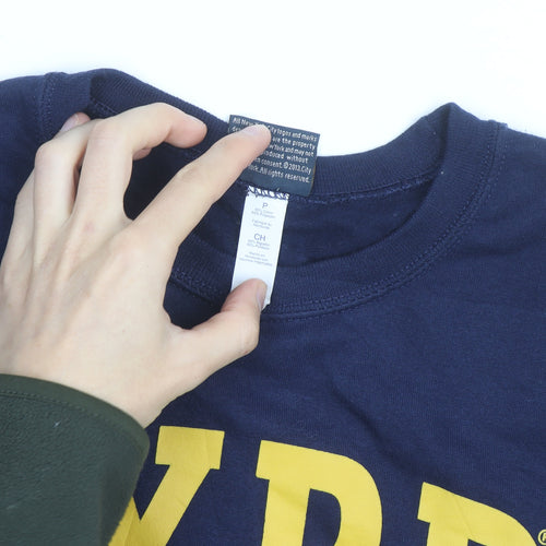 NYPD Men's Blue Crew Neck Pullover Sweatshirt Size S