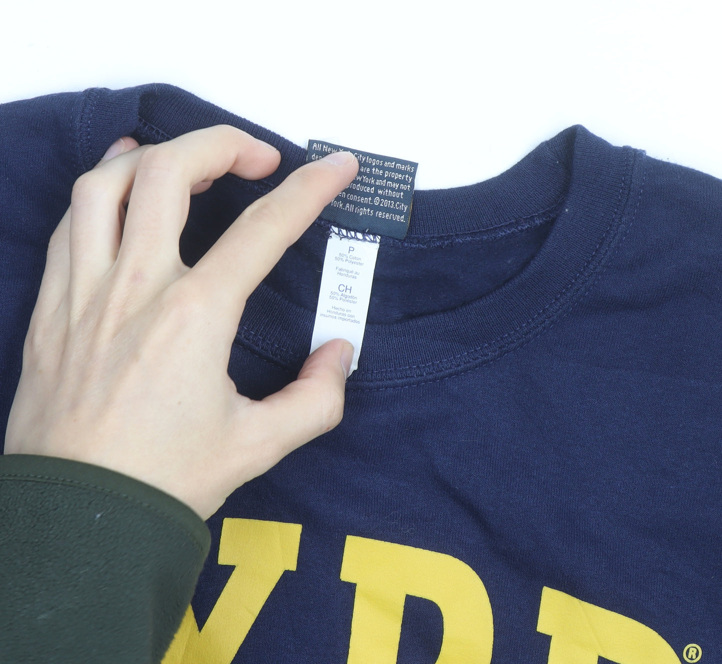 NYPD Men's Blue Crew Neck Pullover Sweatshirt Size S