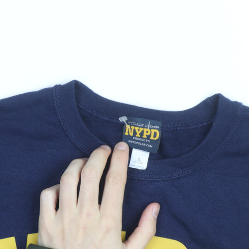 NYPD Men's Blue Crew Neck Pullover Sweatshirt Size S