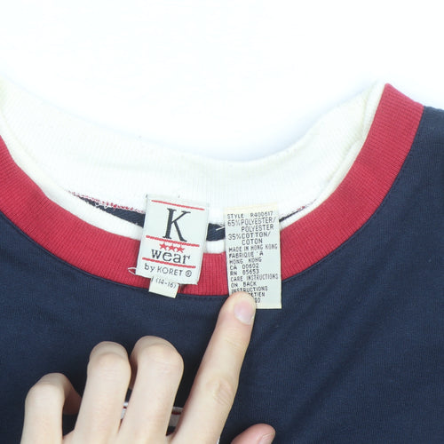 Koret Wear Womens Red & Navy Long Sleeve Pullover Sweatshirt Size 14-16