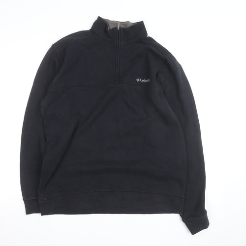 Columbia Men's Black 1/4 Zip Fleece Pullover Sweatshirt L