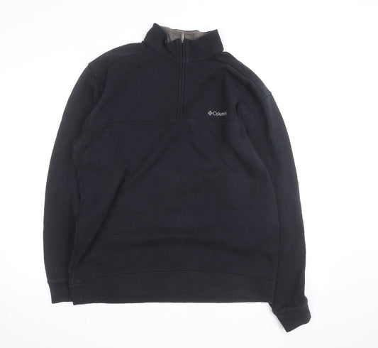 Columbia Men's Black 1/4 Zip Fleece Pullover Sweatshirt L