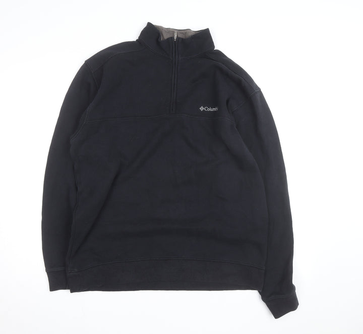 Columbia Men's Black 1/4 Zip Fleece Pullover Sweatshirt L
