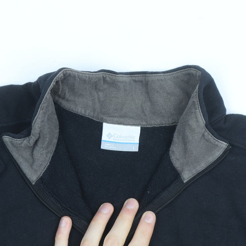Columbia Men's Black 1/4 Zip Fleece Pullover Sweatshirt L