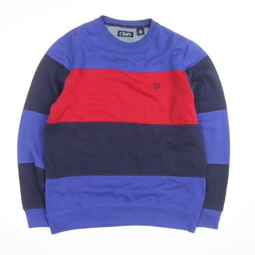 Chaps Men's Multicoloured Stripe Crew Neck Sweatshirt M