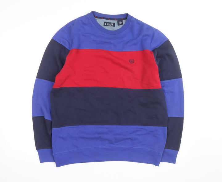 Chaps Men's Multicoloured Stripe Crew Neck Sweatshirt M