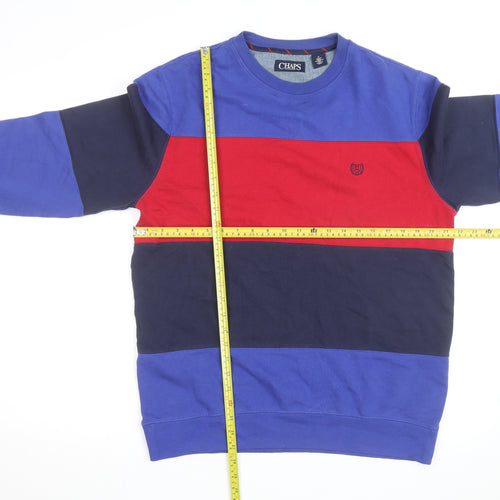 Chaps Men's Multicoloured Stripe Crew Neck Sweatshirt M