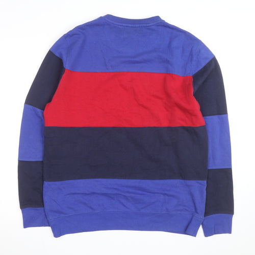 Chaps Men's Multicoloured Stripe Crew Neck Sweatshirt M