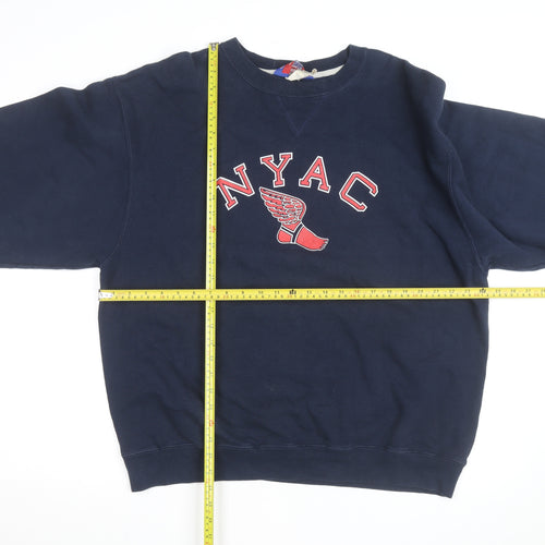 Champion Men's Blue XL Pullover Sweatshirt NYAC Graphic Vintage Fit