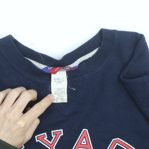 Champion Men's Blue XL Pullover Sweatshirt NYAC Graphic Vintage Fit