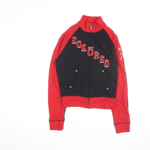Ecko Red Boys Black & Red Full Zip Sweatshirt Size M Cotton Blend