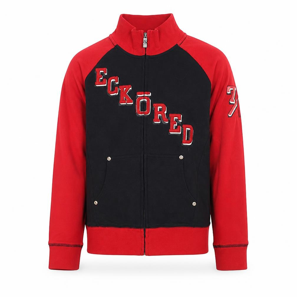 Front view of Ecko Red boys’ black & red full zip sweatshirt, size M, cotton blend
