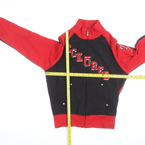 Ecko Red Boys Black & Red Full Zip Sweatshirt Size M Cotton Blend
