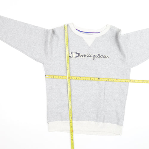 Champion Men's Grey Crew Neck Pullover Sweatshirt M