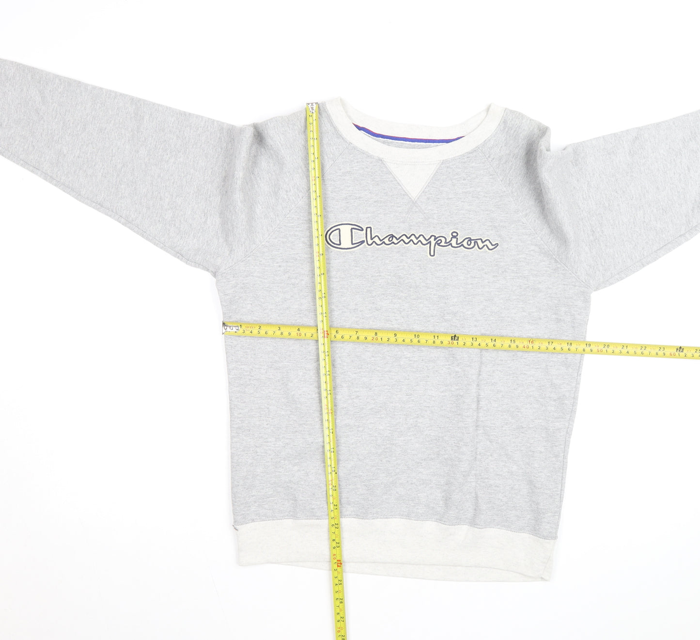 Champion Men's Grey Crew Neck Pullover Sweatshirt M
