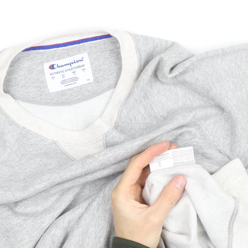 Champion Men's Grey Crew Neck Pullover Sweatshirt M