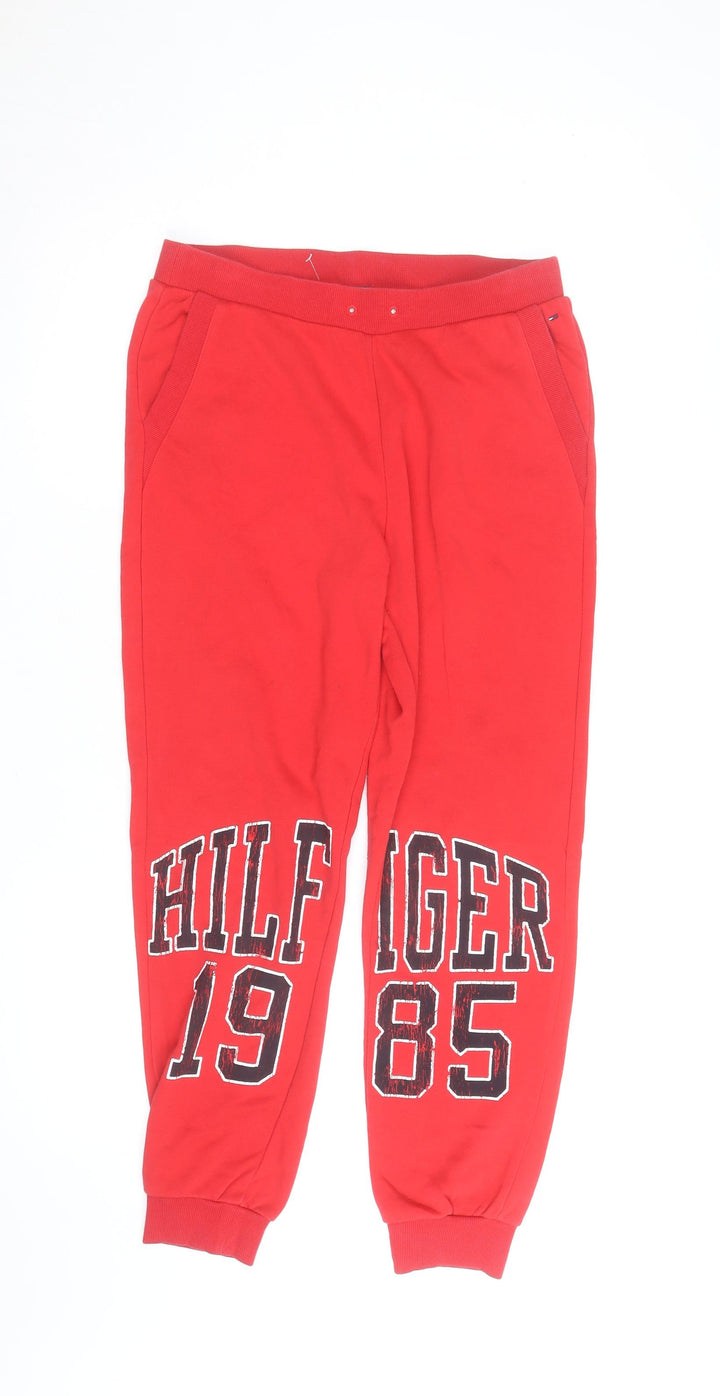 Tommy Hilfiger Men’s Red Jogger Sweatpants Size S Cotton Blend
