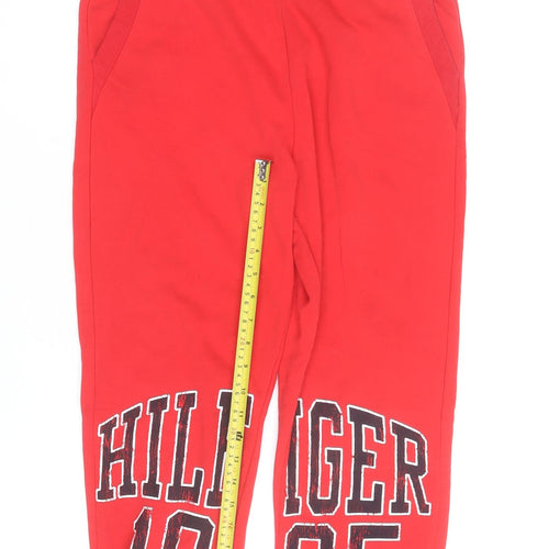 Tommy Hilfiger Men’s Red Jogger Sweatpants Size S Cotton Blend