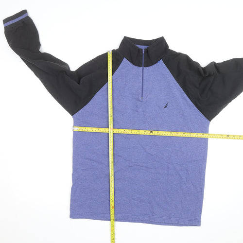 Nautica Men's Blue 1/2 Zip Sweatshirt M Long Sleeve High Neck