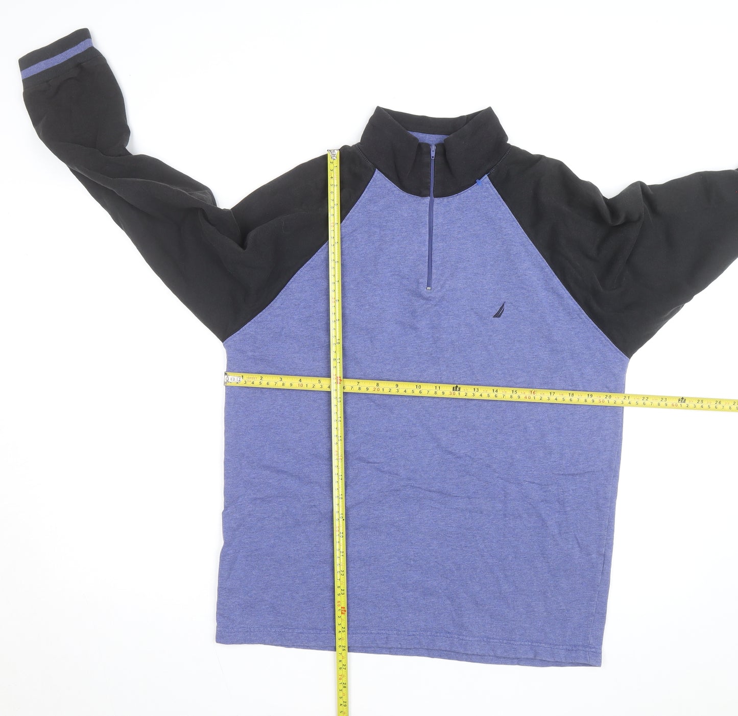 Nautica Men's Blue 1/2 Zip Sweatshirt M Long Sleeve High Neck