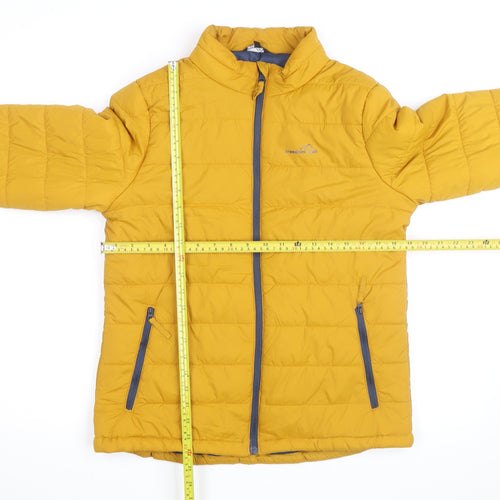 Freedom Trail Womens Yellow Puffer Jacket Size 12 Full Zip Lightweight