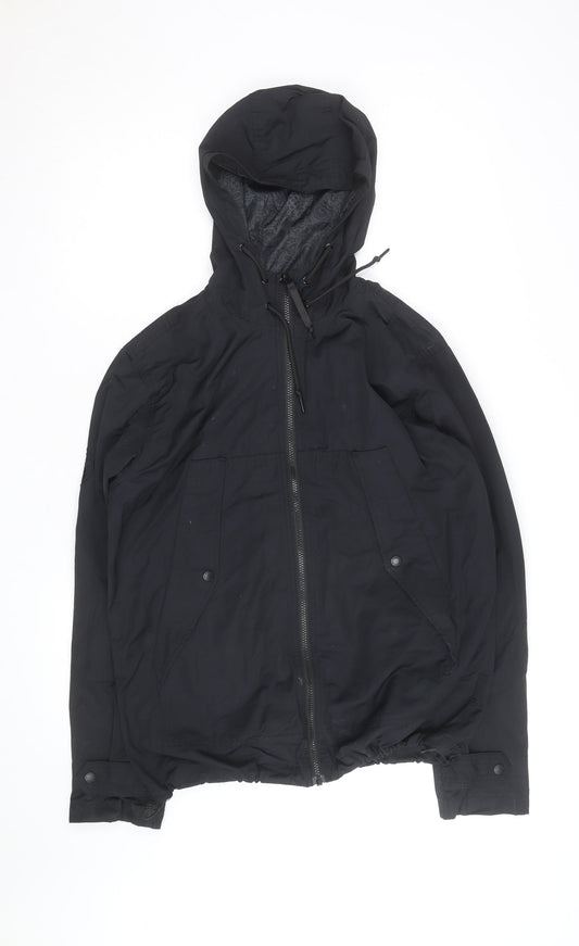 Pretty Green Men's Black Hooded Windbreaker Jacket Size M