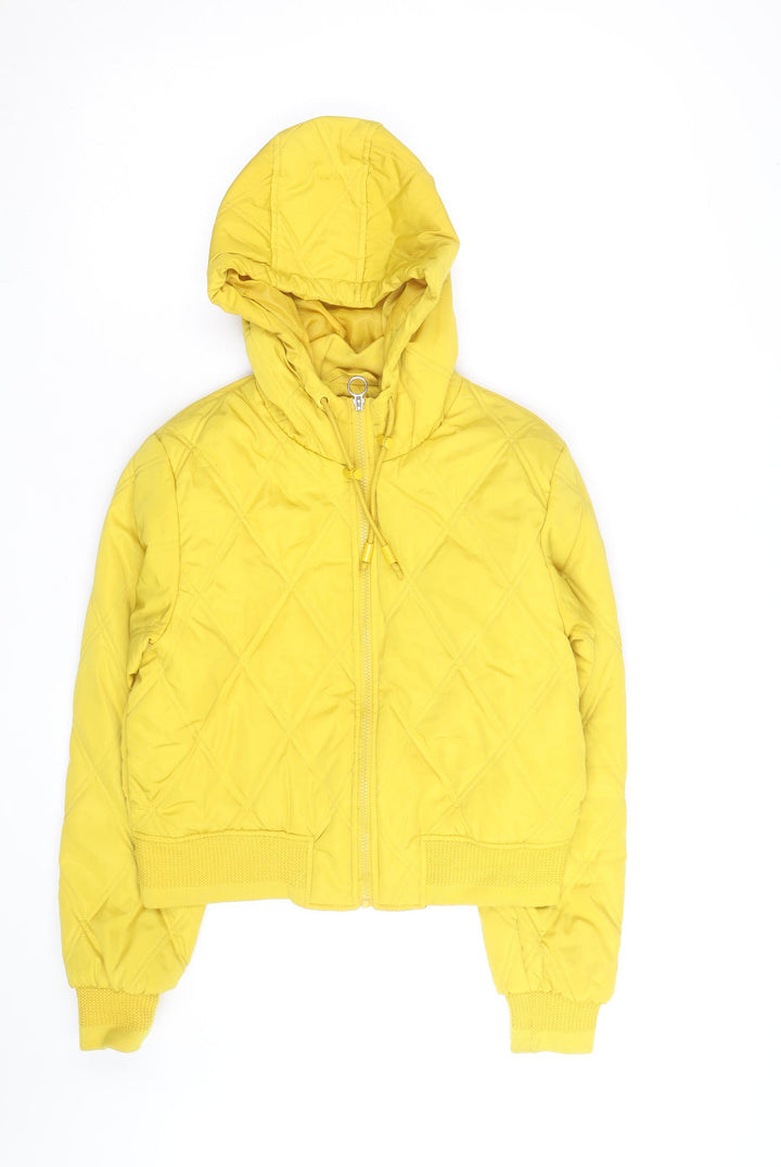 Primark Women’s Yellow Quilted Hooded Puffer Jacket Size M