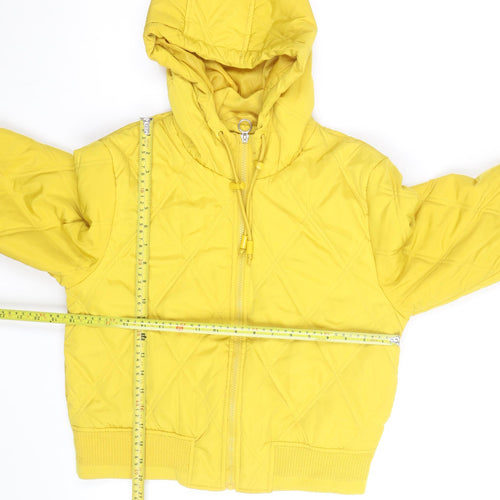 Primark Women’s Yellow Quilted Hooded Puffer Jacket Size M