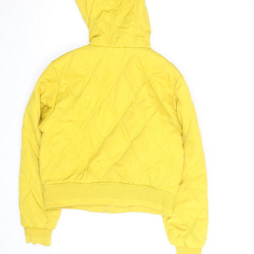 Primark Women’s Yellow Quilted Hooded Puffer Jacket Size M