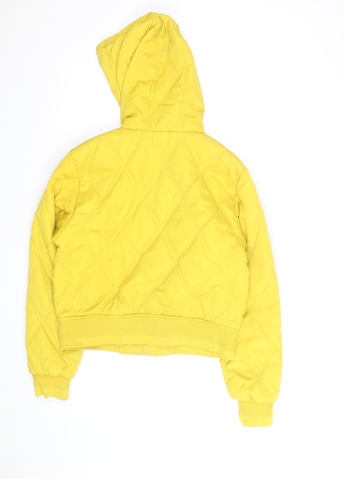 Primark Women’s Yellow Quilted Hooded Puffer Jacket Size M