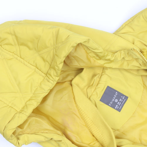 Primark Women’s Yellow Quilted Hooded Puffer Jacket Size M