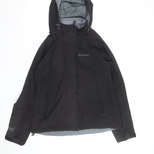 Sprayway Womens Black Waterproof Hooded Parka Jacket Size 12