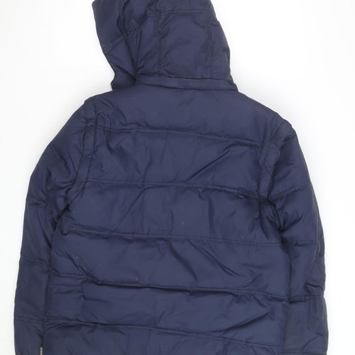 St. George by Duffer Men's Blue Medium Puffer Jacket Hooded Winter Coat