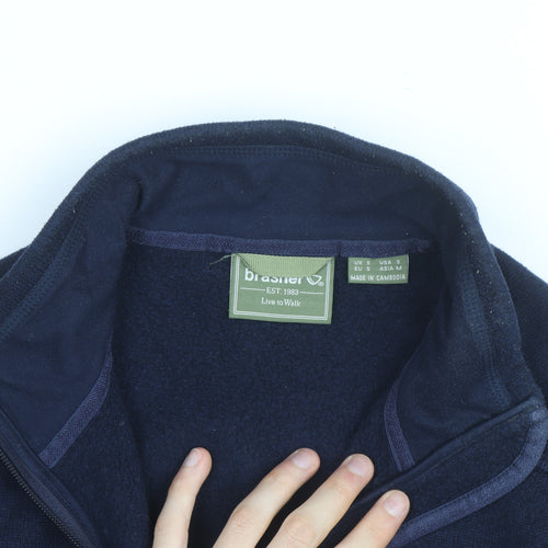 Brasher Men's Blue Fleece Soft Shell Jacket Size S Outdoor Hiking