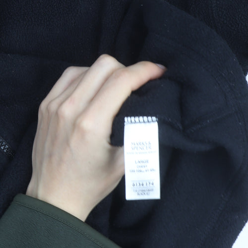 Marks and Spencer Men's Black Fleece Full Zip Jacket Size L