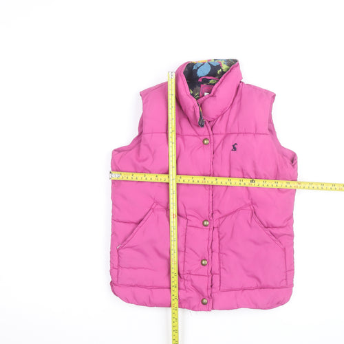 Joules Girls Pink Puffer Waistcoat 8 Years Hooded Lined Gilet