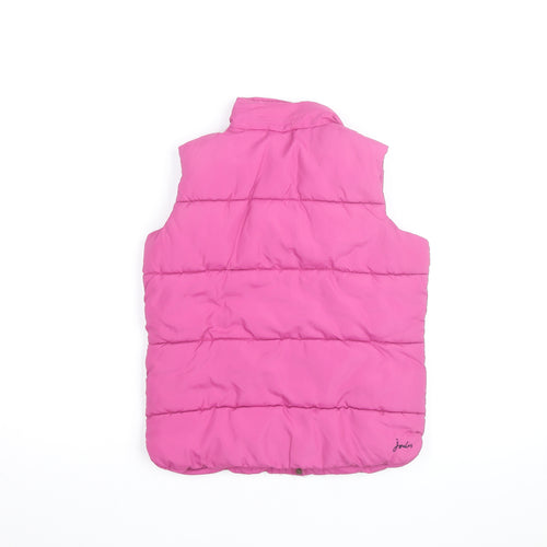 Joules Girls Pink Puffer Waistcoat 8 Years Hooded Lined Gilet
