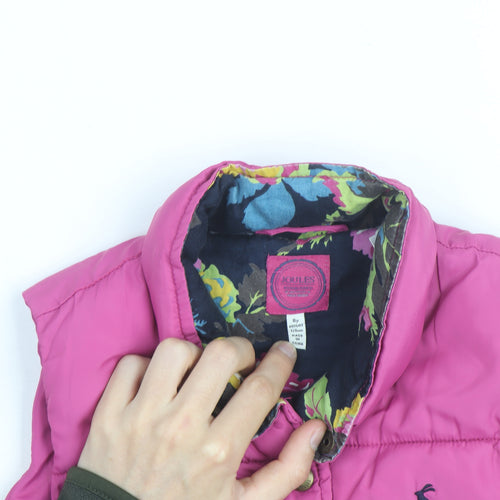 Joules Girls Pink Puffer Waistcoat 8 Years Hooded Lined Gilet
