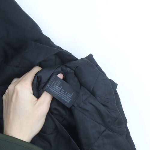 H&M Women's Black Long Hooded Parka Coat Size 8