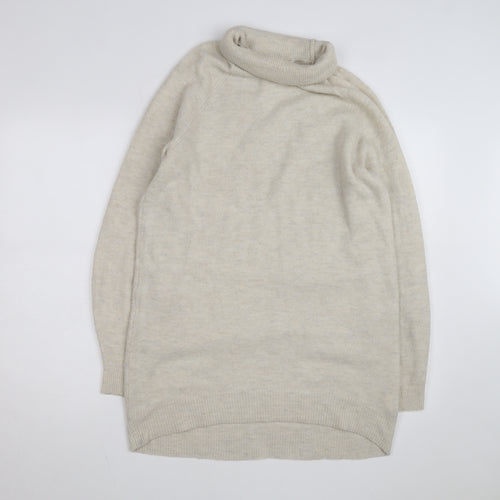 H&M Women’s Beige Wool Alpaca Roll Neck Jumper XS