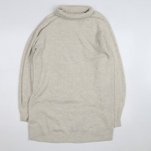 H&M Women’s Beige Wool Alpaca Roll Neck Jumper XS