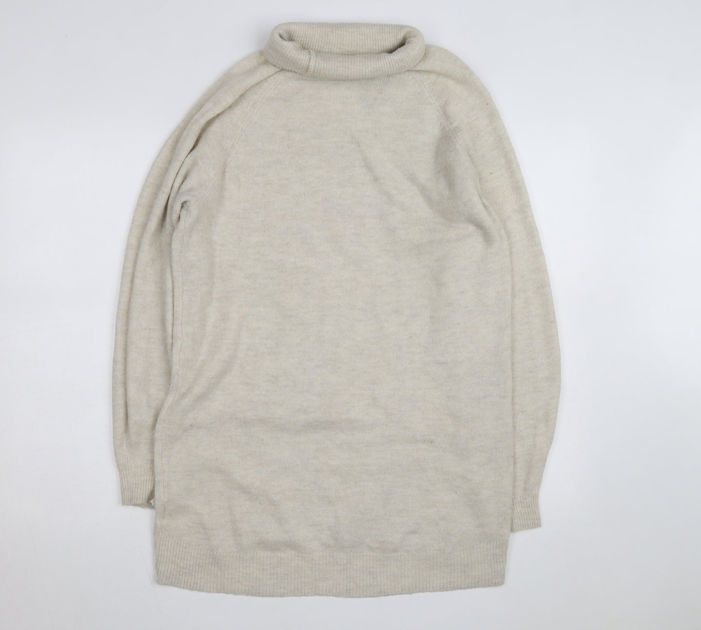 H&M Women’s Beige Wool Alpaca Roll Neck Jumper XS