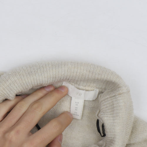 H&M Women’s Beige Wool Alpaca Roll Neck Jumper XS